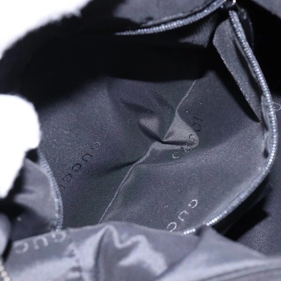 GUCCI Shoulder Bag Nylon Leather Black Silver 001 - Picture 13 of 16